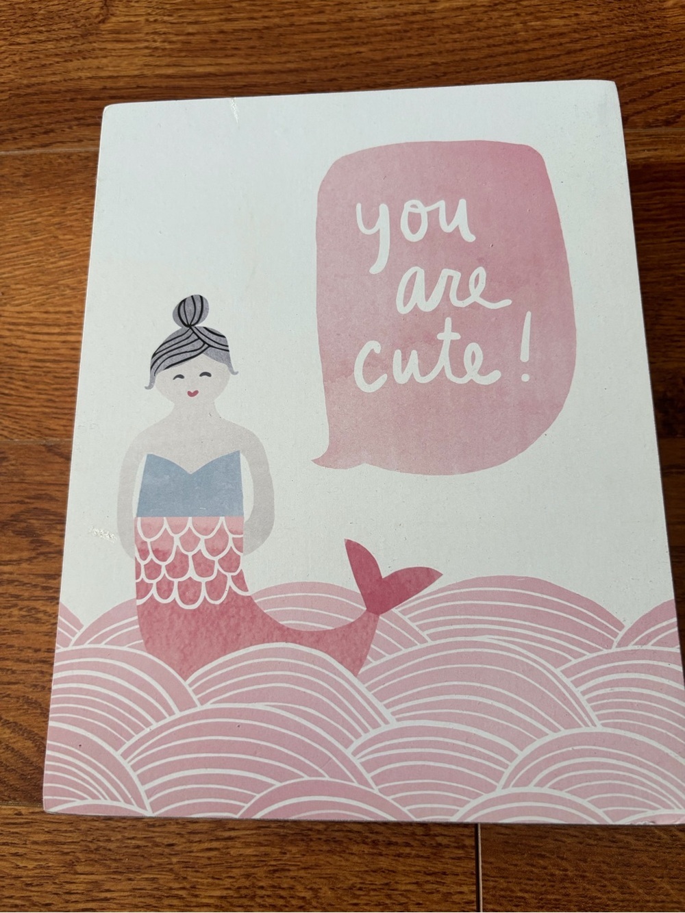 Primitives by Kathy Pink Mermaid "You Are Cute" Wall Art